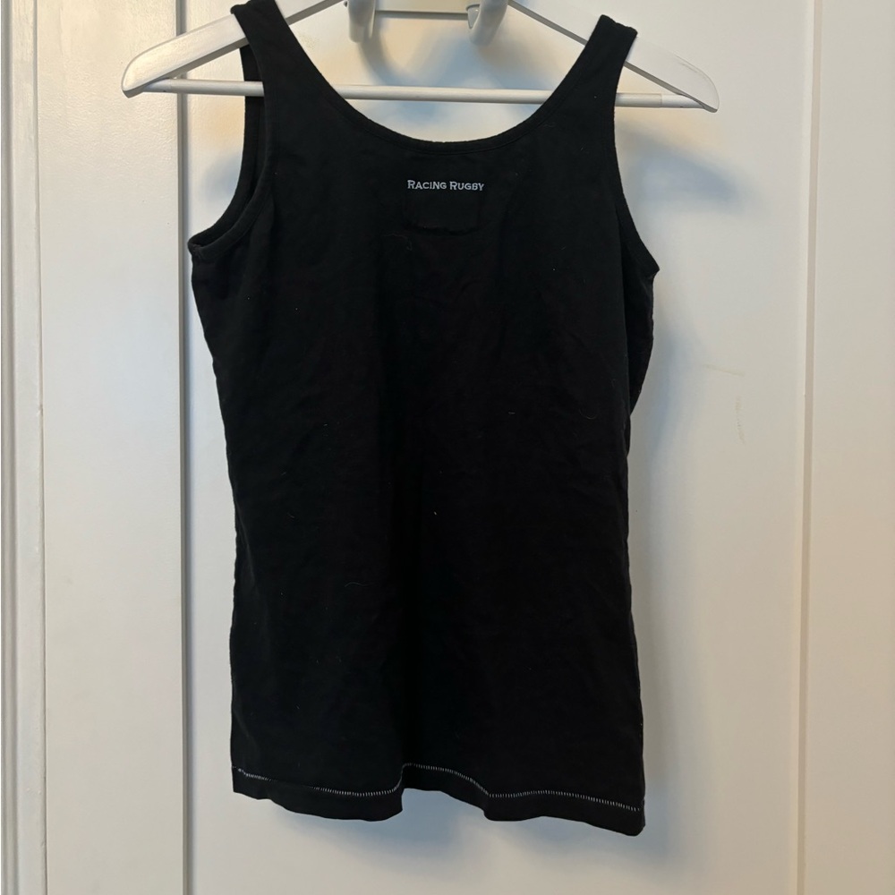 ASOS Racing Rugby Black Fitted Tank Top - Picture 7 of 8